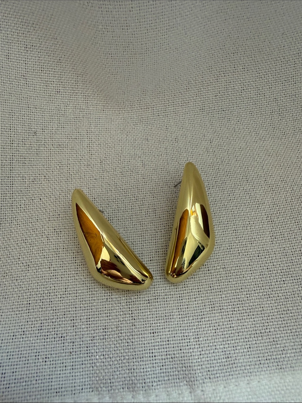 Gold Curved Dome Earrings - Women Accessories